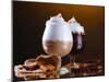 Glasses Of Coffee Cocktail On Brown Background-Yastremska-Mounted Photographic Print