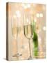 Glasses of Sparkling Wine with Twinkling Lights-Brigitte Protzel-Stretched Canvas