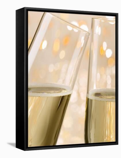 Glasses of Sparkling Wine with Twinkling Lights-Brigitte Protzel-Framed Stretched Canvas