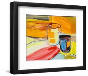 Glasses on the Bar-Joan Davis-Framed Art Print