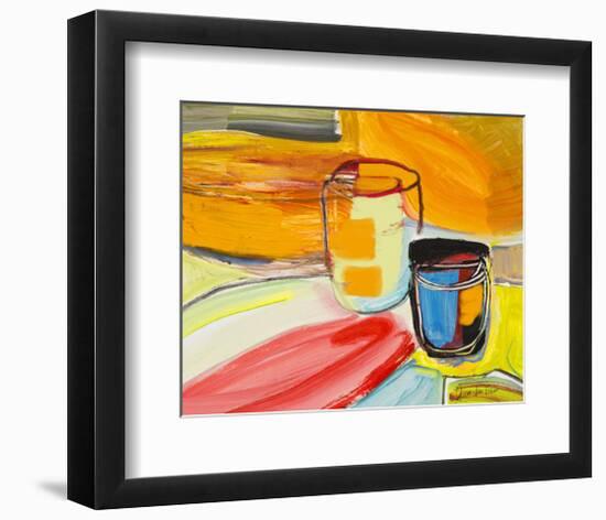 Glasses on the Bar-Joan Davis-Framed Art Print