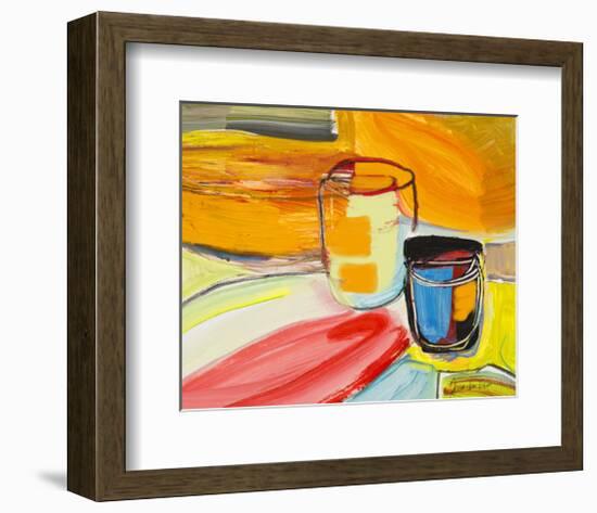 Glasses on the Bar-Joan Davis-Framed Art Print