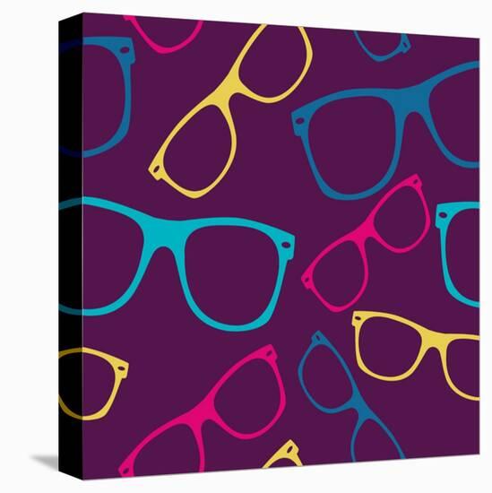 Glasses Seamless Pattern Retro Sunglasses. Vector Background-mazura1989-Stretched Canvas