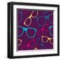 Glasses Seamless Pattern Retro Sunglasses. Vector Background-mazura1989-Framed Art Print