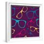 Glasses Seamless Pattern Retro Sunglasses. Vector Background-mazura1989-Framed Art Print