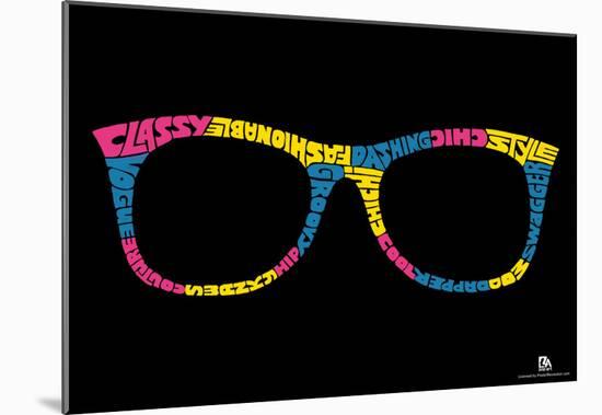 Glasses Text Poster-null-Mounted Poster