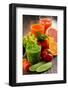 Glasses with Fresh Organic Vegetable and Fruit Juices. Detox Diet-monticello-Framed Photographic Print