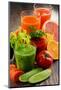 Glasses with Fresh Organic Vegetable and Fruit Juices. Detox Diet-monticello-Mounted Photographic Print