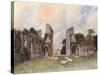 Glastonbury Abbey 1908-Warwick Goble-Stretched Canvas