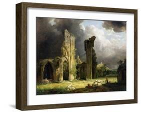 Glastonbury Abbey with the Tor Beyond-George Arnald-Framed Giclee Print