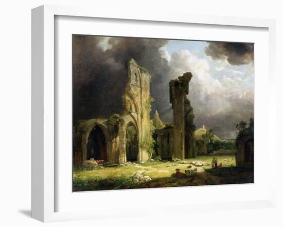Glastonbury Abbey with the Tor Beyond-George Arnald-Framed Giclee Print
