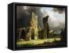 Glastonbury Abbey with the Tor Beyond-George Arnald-Framed Stretched Canvas
