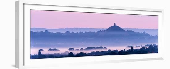 Glastonbury Tor with low lying mist, Glastonbury, Somerset, UK-Ross Hoddinott-Framed Premium Photographic Print