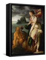Glaucus and Scylla,lesser sea-god and former fisherman, falls in love with Scylla.-Bartholomaeus Spranger-Framed Stretched Canvas
