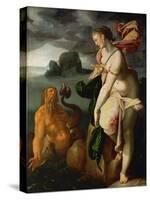 Glaucus and Scylla,lesser sea-god and former fisherman, falls in love with Scylla.-Bartholomaeus Spranger-Stretched Canvas