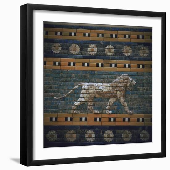 Glazed brick relief of a lion on the Ishtar Gate, 7th century BC Artist: Unknown-Unknown-Framed Giclee Print