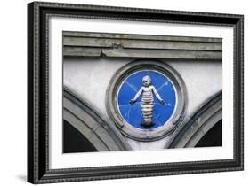 Glazed Ceramic Tondo with Putto-Andrea Della Robbia-Framed Giclee Print