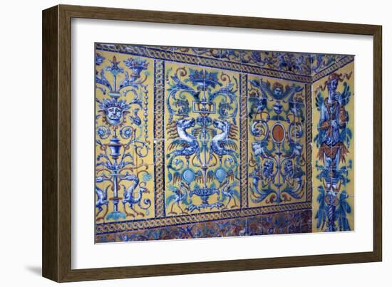 Glazed Tile, Seville, Andalusia, Spain-null-Framed Giclee Print