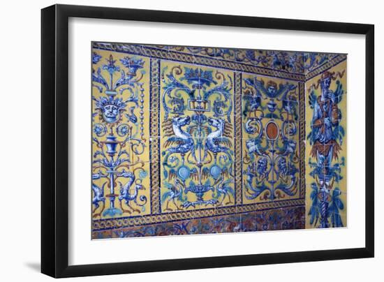 Glazed Tile, Seville, Andalusia, Spain-null-Framed Giclee Print