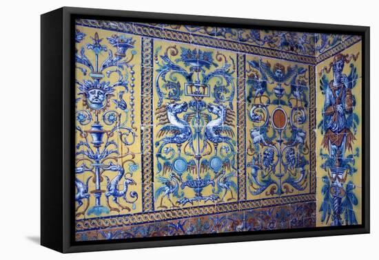 Glazed Tile, Seville, Andalusia, Spain-null-Framed Stretched Canvas