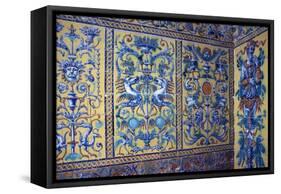 Glazed Tile, Seville, Andalusia, Spain-null-Framed Stretched Canvas