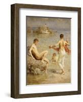 Gleaming Waters, 1910-Henry Scott Tuke-Framed Giclee Print