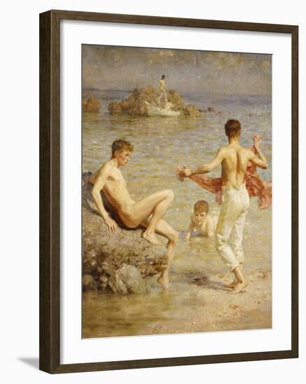 Gleaming Waters, 1910-Henry Scott Tuke-Framed Giclee Print