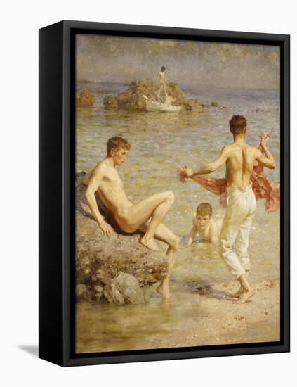 Gleaming Waters, 1910-Henry Scott Tuke-Framed Stretched Canvas