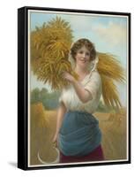 Gleaner Sickle in Hand Carries Home a Sheaf of Wheat-null-Framed Stretched Canvas