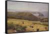 Gleaners: Coast of Somerset-John William North-Framed Stretched Canvas