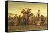 Gleaners Going Home watercolor on board-Kate Greenaway-Framed Stretched Canvas