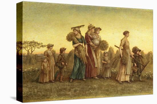 Gleaners Going Home watercolor on board-Kate Greenaway-Stretched Canvas