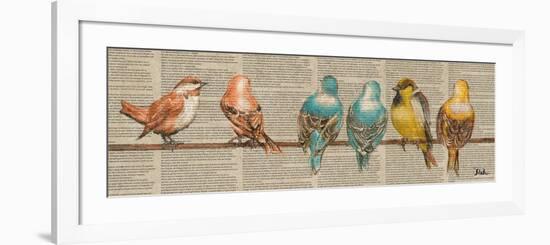 Gleeful Newsprint I-Patricia Pinto-Framed Premium Giclee Print