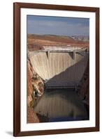 Glen Canyon Dam across Colorado River Arizona-David Wall-Framed Photographic Print