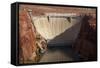 Glen Canyon Dam across Colorado River Arizona-David Wall-Framed Stretched Canvas