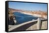 Glen Canyon Dam on the Colorado River in Northern Arizona with Lake Powell in the Background-Michael Runkel-Framed Stretched Canvas