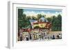 Glen Echo, Maryland - Crowds in Line at Glen Echo Park Gates-Lantern Press-Framed Art Print