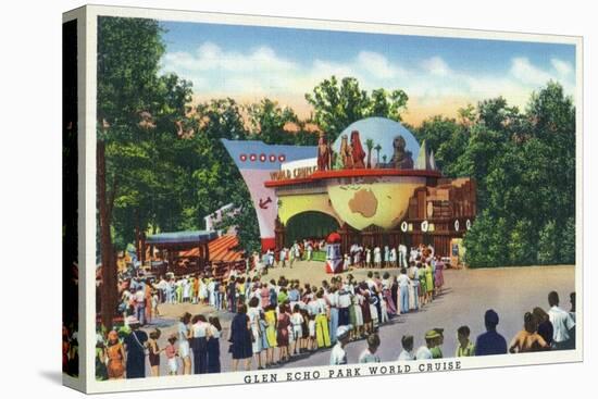 Glen Echo, Maryland - Crowds in Line at Glen Echo Park Gates-Lantern Press-Stretched Canvas