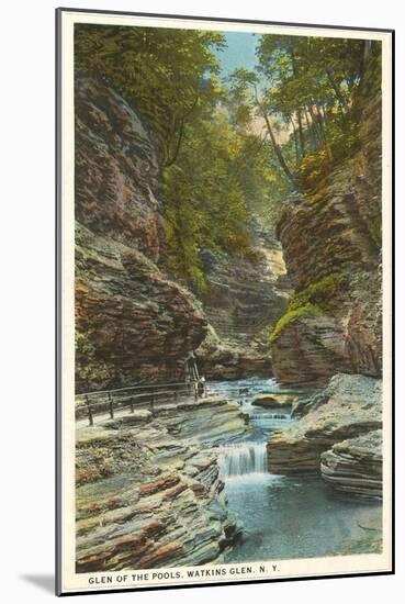 Glen of the Pools, Watkins Glen, New York-null-Mounted Art Print