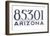 Glendale, Arizona - 85301 Zip Code (Blue)-Lantern Press-Framed Art Print