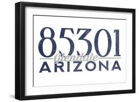 Glendale, Arizona - 85301 Zip Code (Blue)-Lantern Press-Framed Art Print