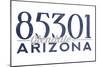 Glendale, Arizona - 85301 Zip Code (Blue)-Lantern Press-Mounted Art Print