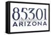 Glendale, Arizona - 85301 Zip Code (Blue)-Lantern Press-Framed Stretched Canvas