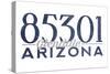 Glendale, Arizona - 85301 Zip Code (Blue)-Lantern Press-Stretched Canvas