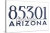 Glendale, Arizona - 85301 Zip Code (Blue)-Lantern Press-Stretched Canvas