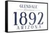 Glendale, Arizona - Established Date (Blue)-Lantern Press-Framed Stretched Canvas