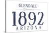 Glendale, Arizona - Established Date (Blue)-Lantern Press-Stretched Canvas