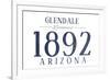 Glendale, Arizona - Established Date (Blue)-Lantern Press-Framed Art Print