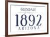 Glendale, Arizona - Established Date (Blue)-Lantern Press-Framed Art Print