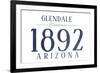 Glendale, Arizona - Established Date (Blue)-Lantern Press-Framed Art Print